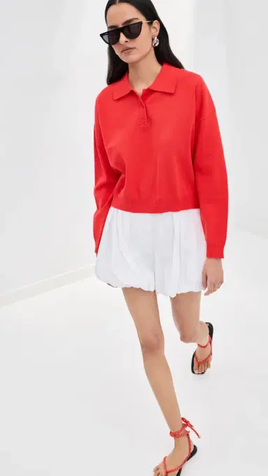 LE BOP Zadie Crop Polo Flame | Thumbnail 6