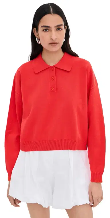 LE BOP Zadie Crop Polo Flame | Thumbnail 1