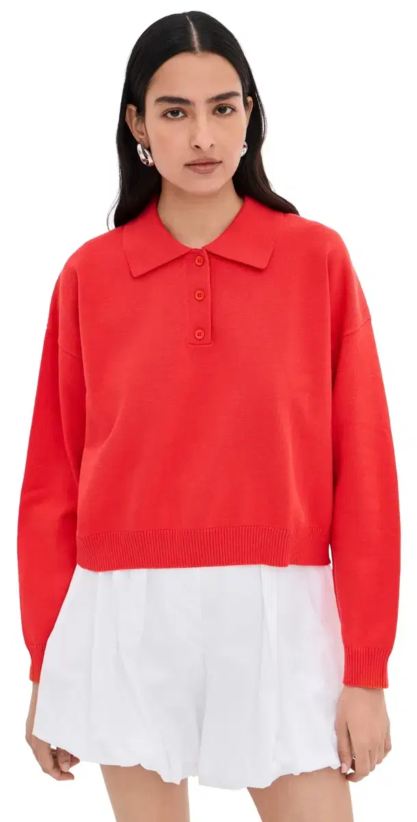 LE BOP Zadie Crop Polo Flame