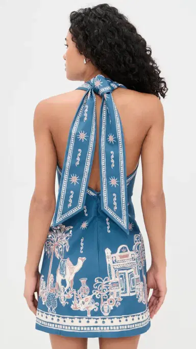 ALÉMAIS Acacia Mini Dress Blue | Thumbnail 3