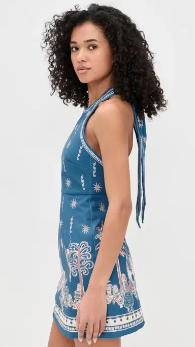 ALÉMAIS Acacia Mini Dress Blue | Thumbnail 4