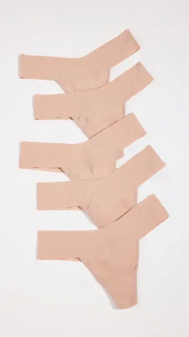 Hanky Panky Breathe Natural Thong 5 Pack Taupe | Thumbnail 2
