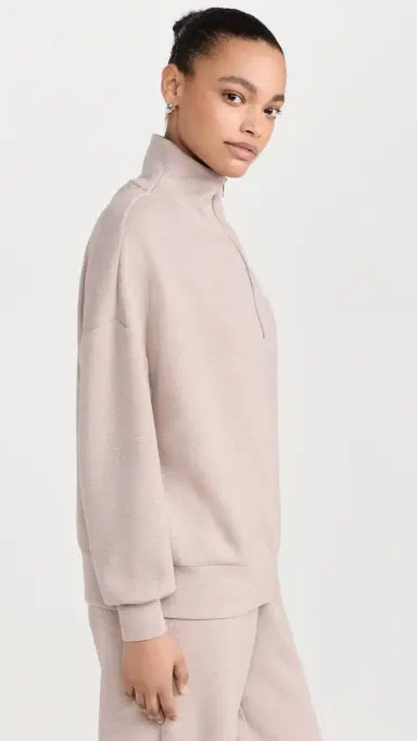 Varley Hawley Half Zip Sweat Taupe Marl L | Thumbnail 4 Varley Hawley Half Zip Sweat Taupe Marl L | Thumbnail 4