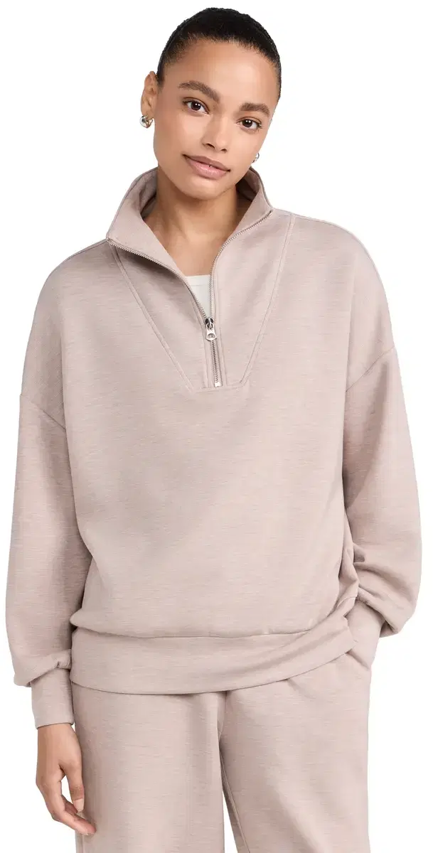 Hawley Half Zip Sweat Taupe arl
