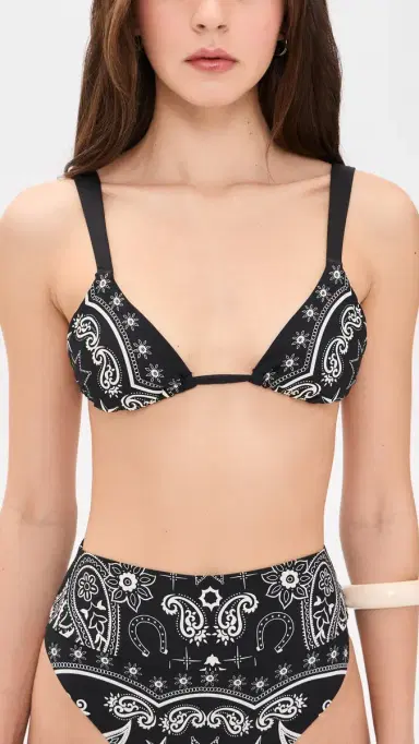 BEACH RIOT Saige Bikini Top Bandana Black | Thumbnail 2