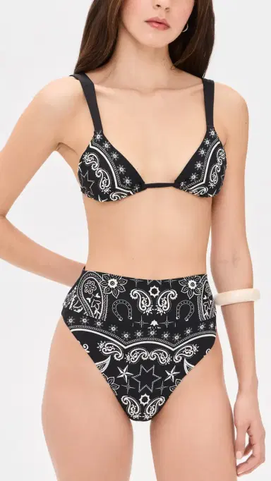 BEACH RIOT Saige Bikini Top Bandana Black | Thumbnail 5