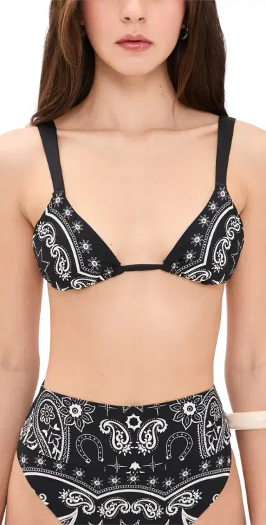 BEACH RIOT Saige Bikini Top Bandana Black | Thumbnail 1