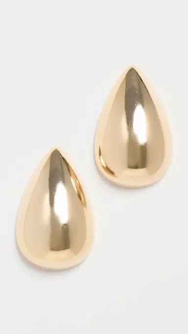 By Adina Eden Solid Chunky Teardrop Hoop Earrings | Thumbnail 2