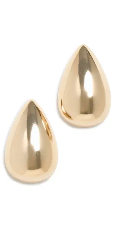 By Adina Eden Solid Chunky Teardrop Hoop Earrings | Thumbnail 1