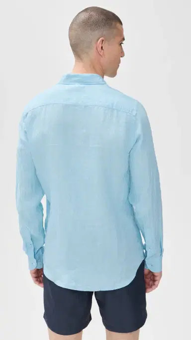 Orlebar Brown Giles Lino Stitched Shirt Riviera | Thumbnail 3 Orlebar Brown Giles Lino Stitched Shirt Riviera | Thumbnail 3