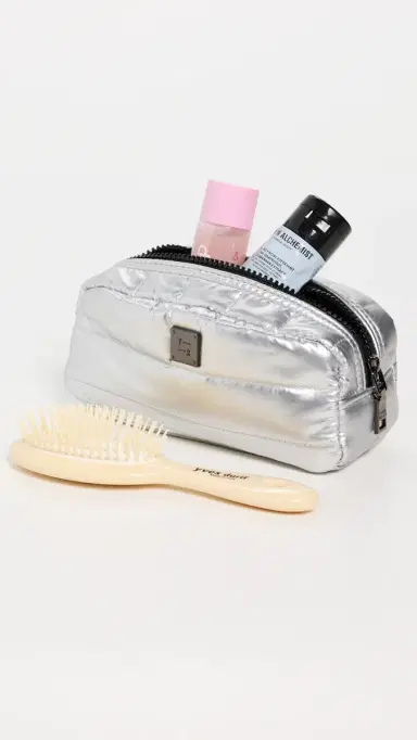 Think Royln Touch-Up Carry All Essentials Cosmetic Bag Pearl | Thumbnail 3