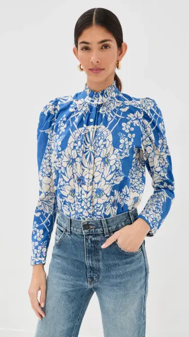 Alix of Bohemia Artemis Royal Spoke Shirt Medium Blue | Thumbnail 2