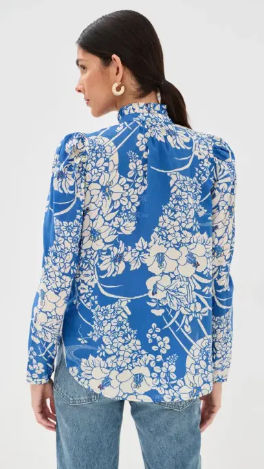 Alix of Bohemia Artemis Royal Spoke Shirt Medium Blue | Thumbnail 3