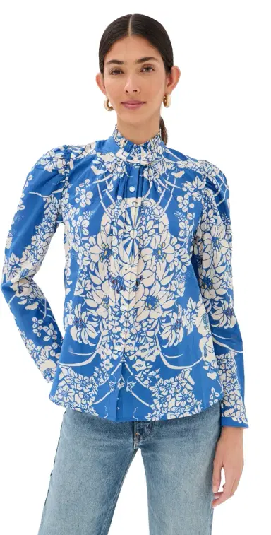 Alix of Bohemia Artemis Royal Spoke Shirt Medium Blue | Thumbnail 1