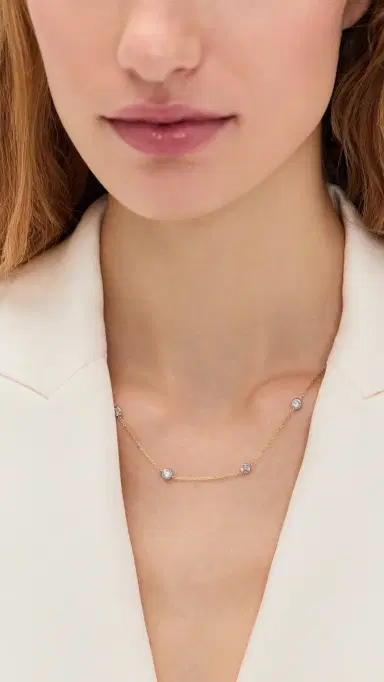 Shashi Emily Two Toned Necklace Gold/Silver One Size | Thumbnail 3