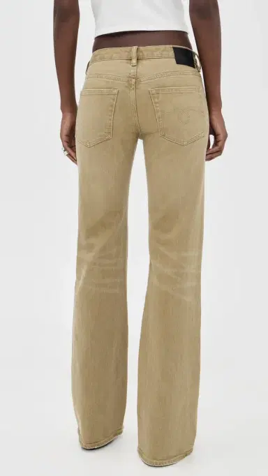 R13 Boy Flare Jeans Olive Green Haze Stretch | Thumbnail 3