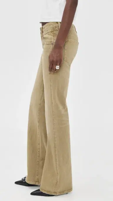 R13 Boy Flare Jeans Olive Green Haze Stretch | Thumbnail 4