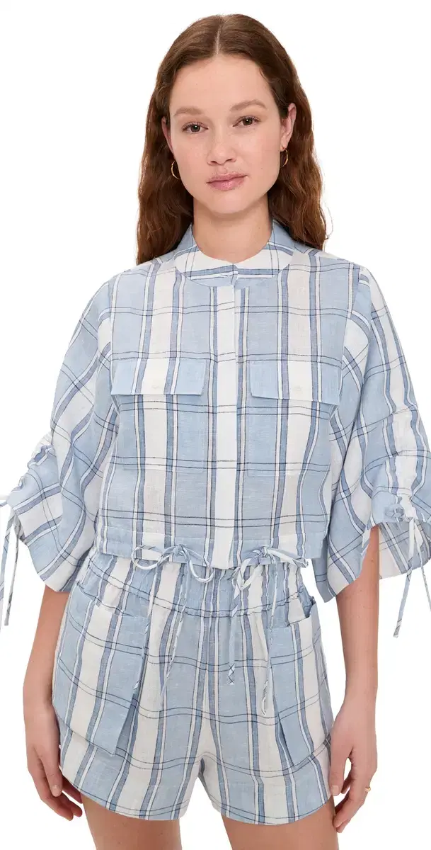 Eva Top Blue Plaid
