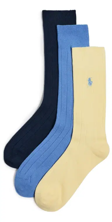 Polo Ralph Lauren Cotton Rib Socks 3 Pack Sftbl 10-13 | Thumbnail 1