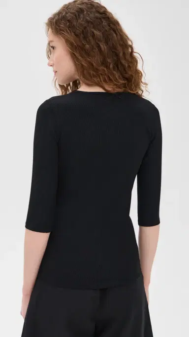 Vince Elbow Sleeve Crew Tee Black XS | Thumbnail 3 Vince Elbow Sleeve Crew Tee Black XS | Thumbnail 3