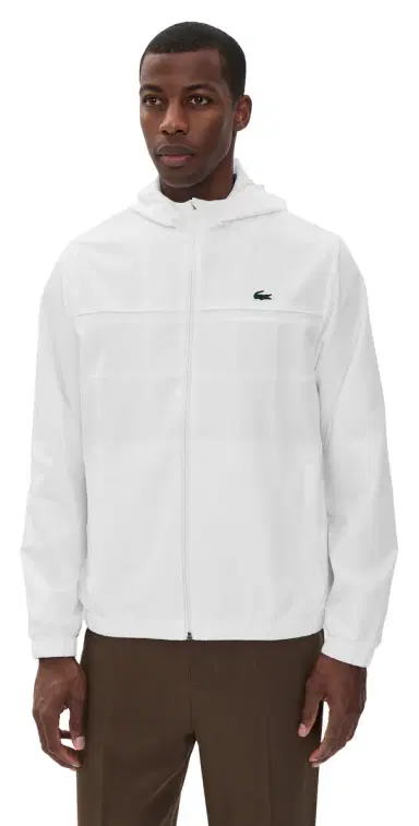 Lacoste Lightweight Performance Zip Jacket Blanc | Thumbnail 1 Lacoste Lightweight Performance Zip Jacket Blanc | Thumbnail 1