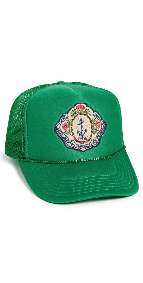 Trucker Hat, Sally Sells Seashells Green One Size