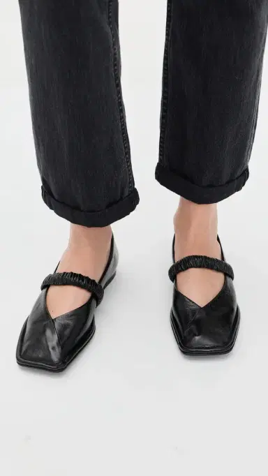 ALOHAS Lautan Leather Ballet Flats Black | Thumbnail 3