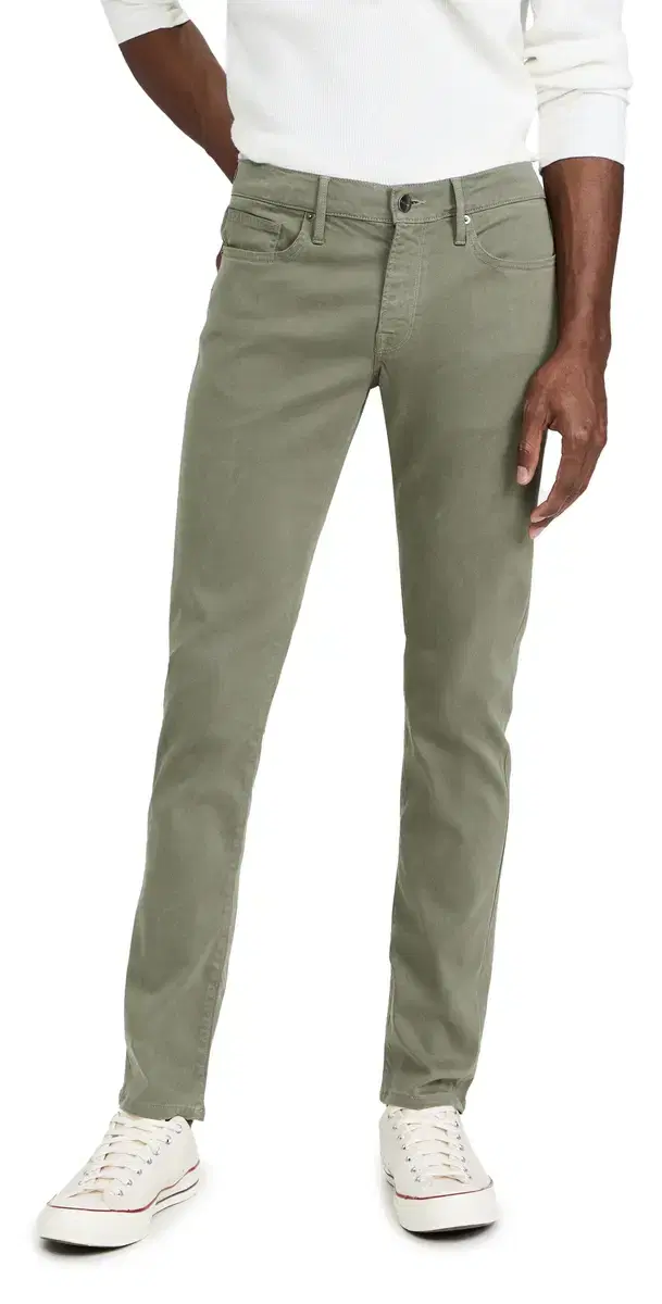 L'Homme Slim Twill Jeans Washed Military