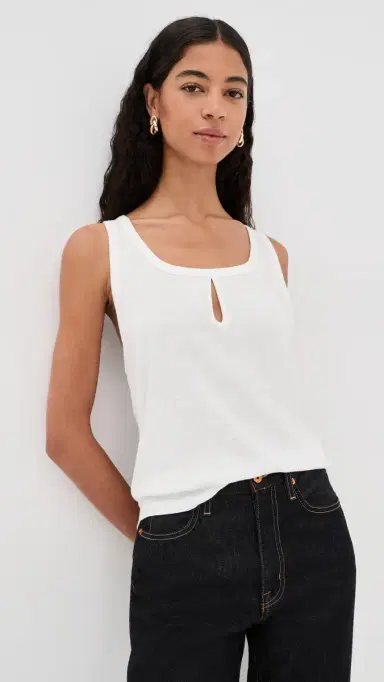 Victoria Beckham Split Tank Top White | Thumbnail 2 Victoria Beckham Split Tank Top White | Thumbnail 2