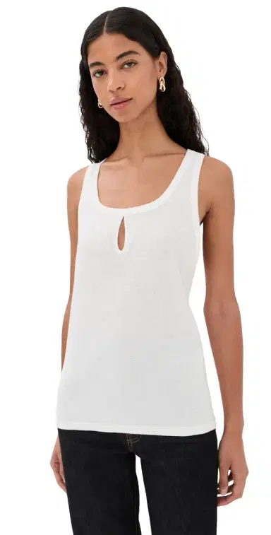 Victoria Beckham Split Tank Top White | Thumbnail 1 Victoria Beckham Split Tank Top White | Thumbnail 1