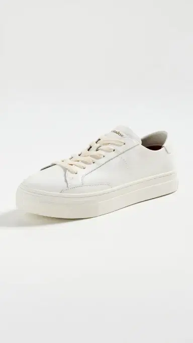 Soludos Ibiza Platform Leather Sneakers Oasis White 5 | Thumbnail 2