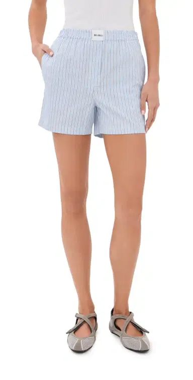 The Attico Stripe Shorts Light Blue/White 36 | Thumbnail 1