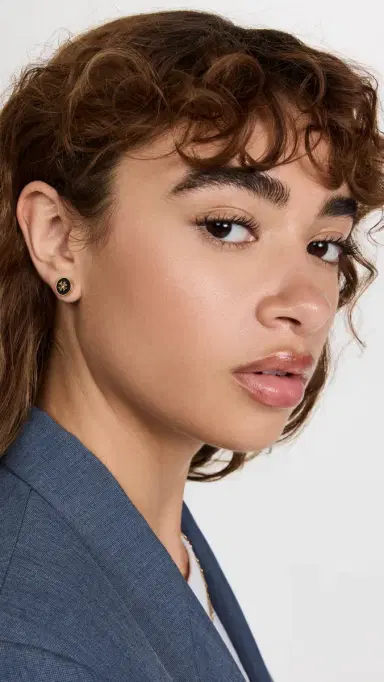 Tory Burch Icon Enamel Stud Earrings | Thumbnail 3