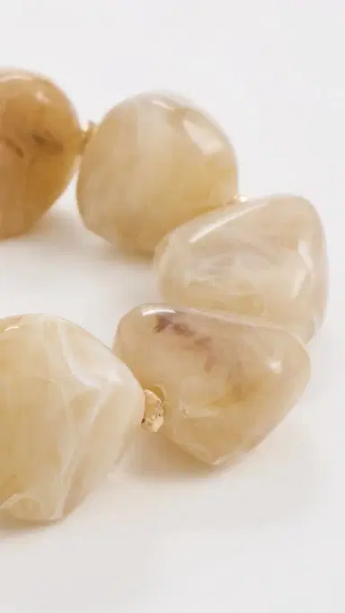 By Adina Eden Neutral Stone Beaded Stretch Bracelet | Thumbnail 4