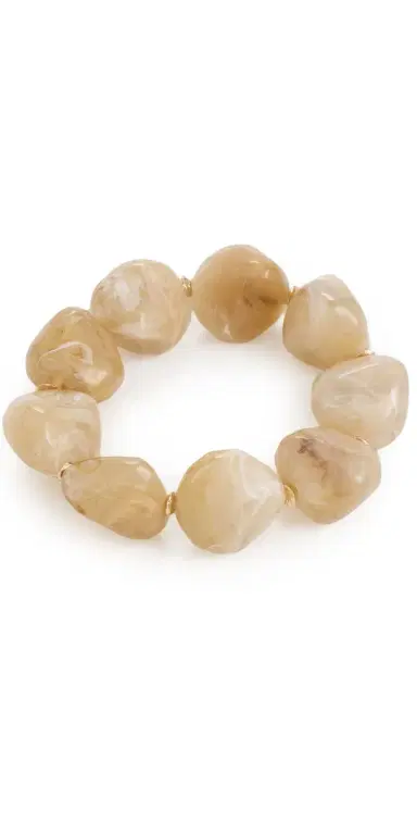 By Adina Eden Neutral Stone Beaded Stretch Bracelet | Thumbnail 1