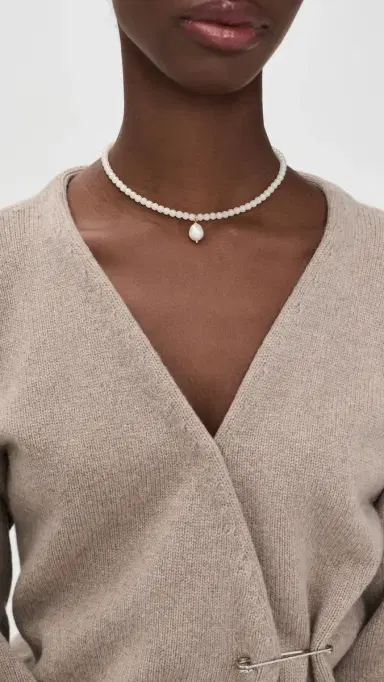 Ettika Pearlescent Beaded Necklace White One Size | Thumbnail 3