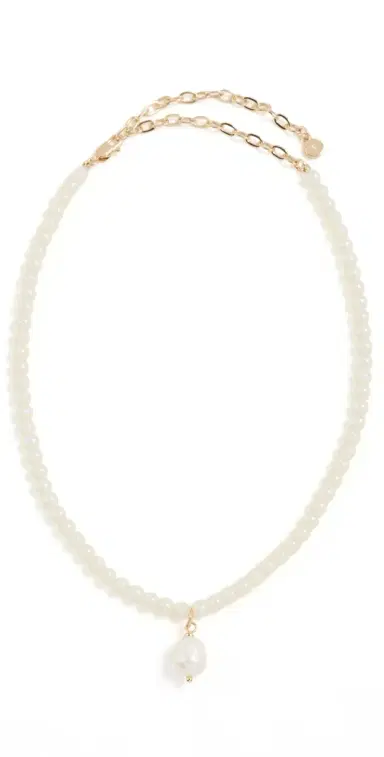 Ettika Pearlescent Beaded Necklace White One Size | Thumbnail 1