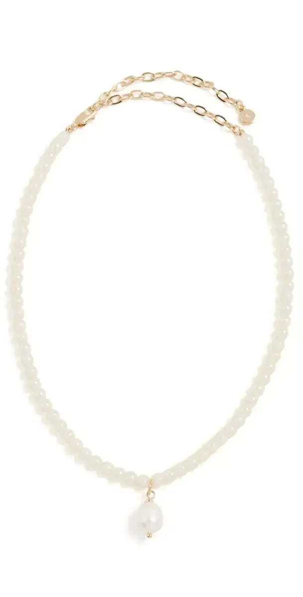 Pearlescent Beaded Necklace White One Size
