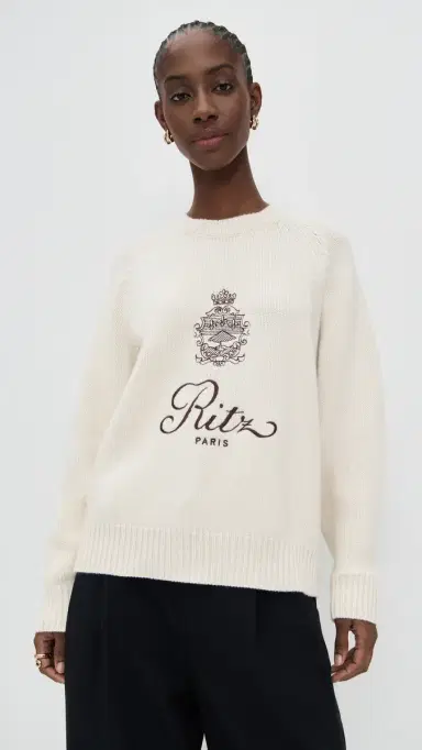 Frame Ritz Unisex Cashmere Sweater Cream L | Thumbnail 3