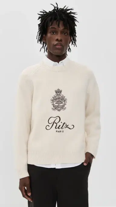 Frame Ritz Unisex Cashmere Sweater Cream L | Thumbnail 4