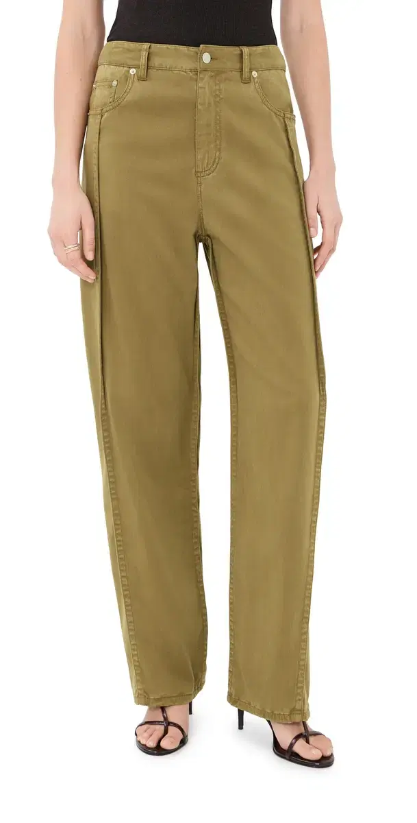 Garment Dyed Stretch Twill Tuck Pants Dark Tan