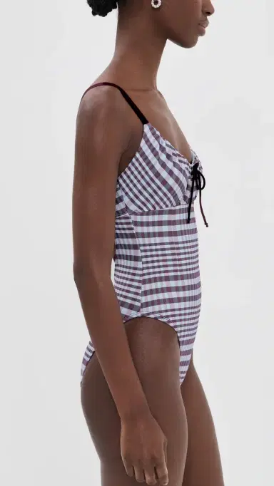 Good American Plaid Drawstring Swimsuit fig plaid | Thumbnail 4 Good American Plaid Drawstring Swimsuit fig plaid | Thumbnail 4