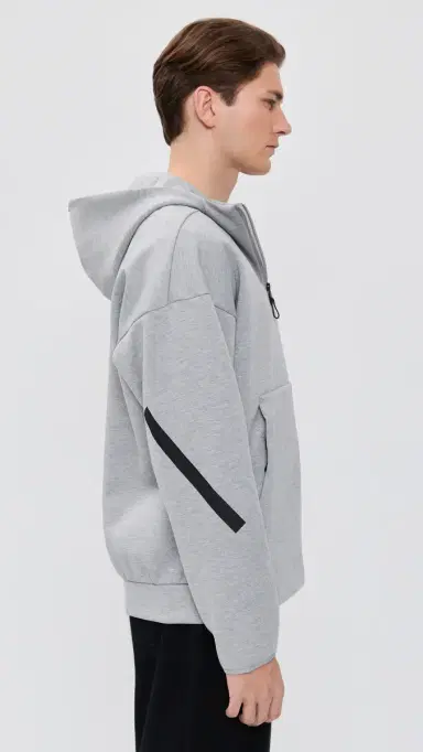 Adidas Z. N.E. Full Zip Sweatshirt Medium Grey Heather M | Thumbnail 4 Adidas Z. N.E. Full Zip Sweatshirt Medium Grey Heather M | Thumbnail 4