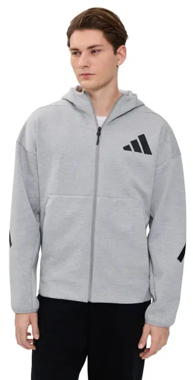 Adidas Z. N.E. Full Zip Sweatshirt Medium Grey Heather M | Thumbnail 1 Adidas Z. N.E. Full Zip Sweatshirt Medium Grey Heather M | Thumbnail 1