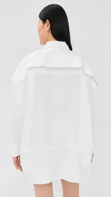 Meryll Rogge Boule Dress with Jersey Sleeves White | Thumbnail 3
