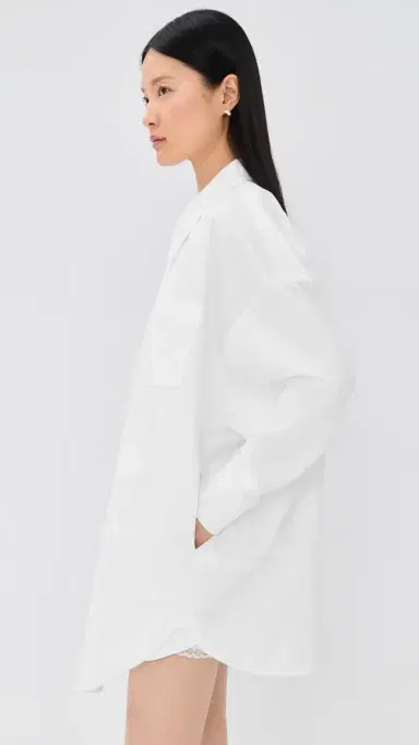 Meryll Rogge Boule Dress with Jersey Sleeves White | Thumbnail 4