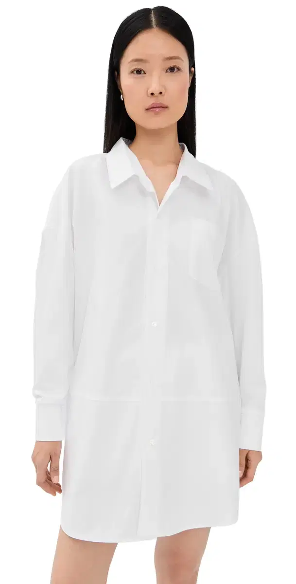 Boule Dress with Jersey Sleeves White