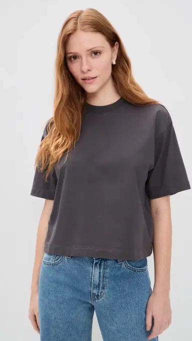 Madewell The Boxy Crop Tee In Allday Jersey Black Coal | Thumbnail 2 Madewell The Boxy Crop Tee In Allday Jersey Black Coal | Thumbnail 2