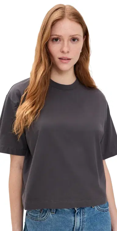 Madewell The Boxy Crop Tee In Allday Jersey Black Coal | Thumbnail 1 Madewell The Boxy Crop Tee In Allday Jersey Black Coal | Thumbnail 1