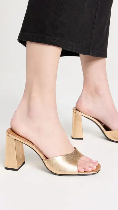 STAUD Sloane Heel Sandals Gold | Thumbnail 3